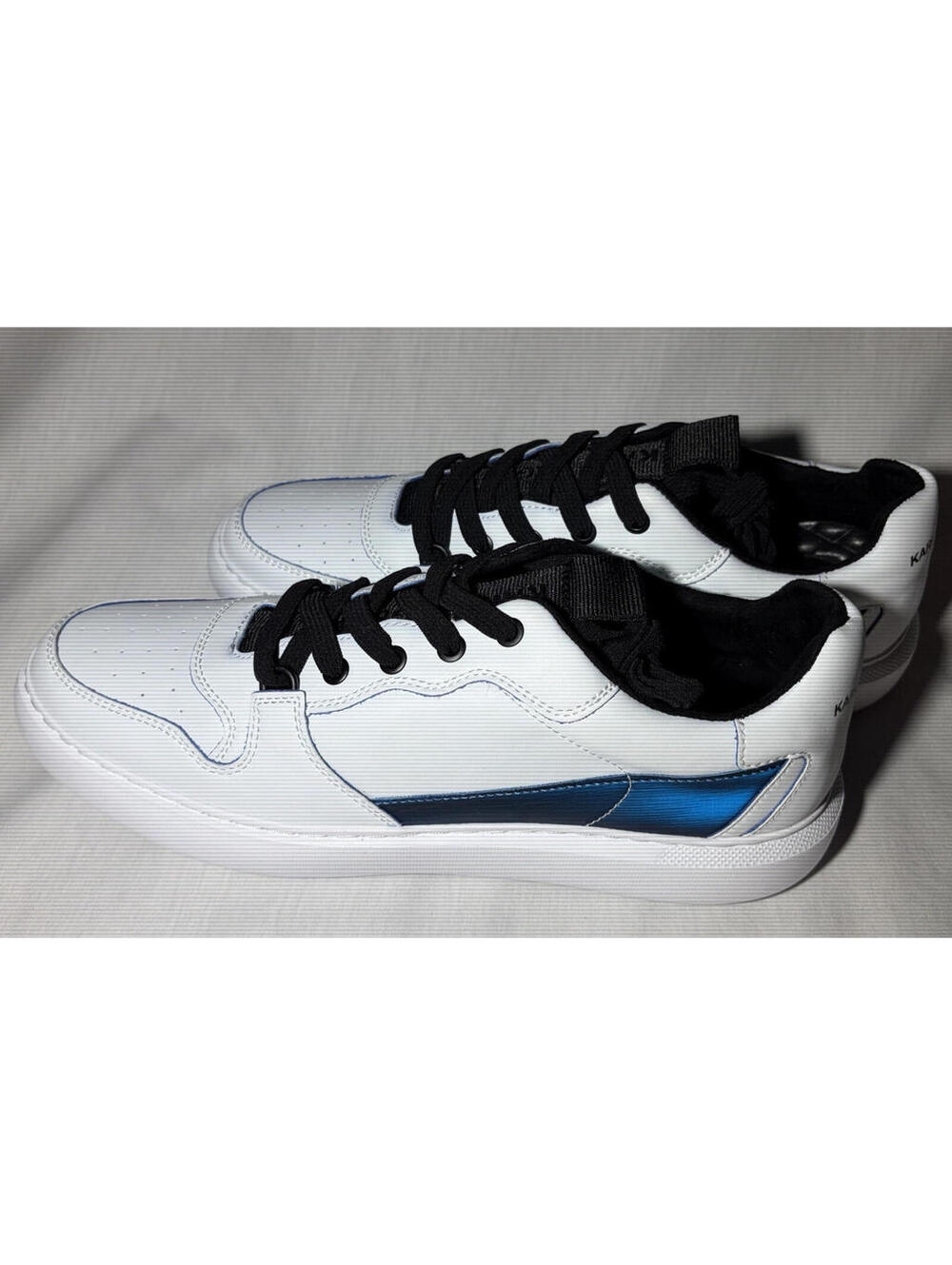 Karl Lagerfeld Paris Men’s White Blue Low Top Sneakers Size 10.5 Lace Up Casual